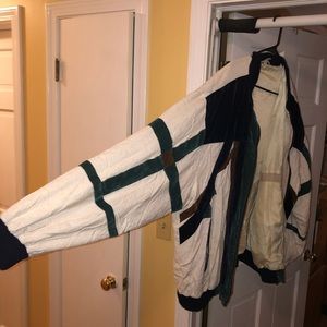 Vintage Suede/Flax Patchwork colorblock Bomber